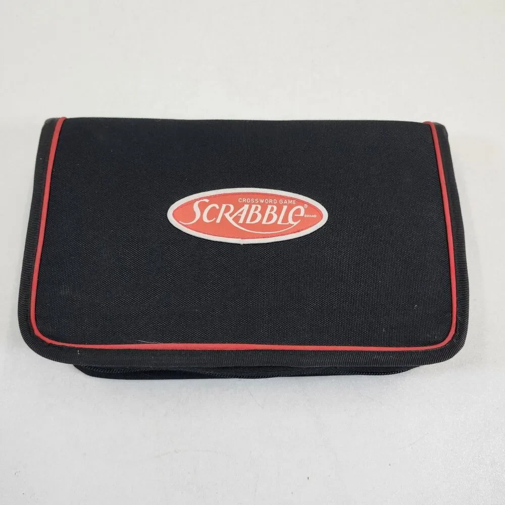Scrabble Game Folio Edition In Zippered Travel Case Portable Complete Set Hasbro